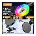 إضاءة سيلفي PLOKAMA U20 Pro – حلقة LED RGB متعددة الأوضاع – أسود