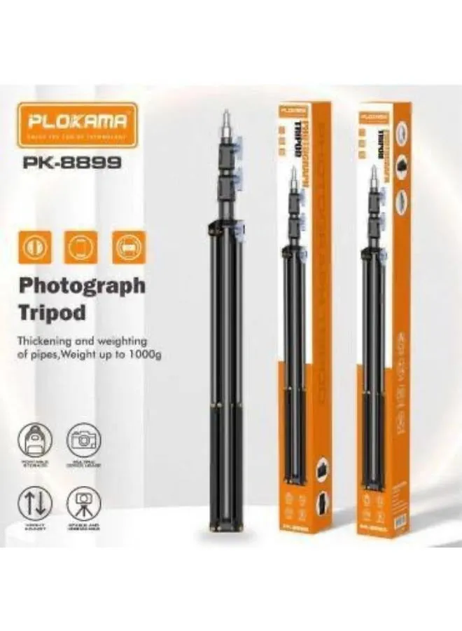 حامل تصوير احترافي Plokama PK-8899 – ترايبود للكاميرا والموبايل بارتفاع قابل للتعديل وثبات قوي حامل تصوير احترافي Plokama PK-8899 – ترايبود للكاميرا والموبايل بارتفاع قابل للتعديل وثبات قوي - الصورة 1