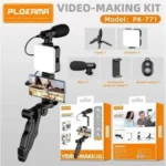 ⁦PLOKAMA PK-771 – حامل كاميرا فيديو 5 في 1 مع مقبض تثبيت وميكروفون وإضاءات LED لصناعة المحتوى الاحترافي⁩ - الصورة ⁦8⁩