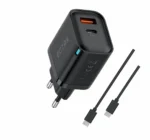 شاحن ECTRA سريع 22.5 وات PD بمنفذين مع كابل Type-C 65 وات